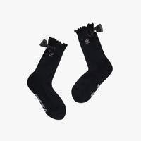 Ankle Frill Ribbon Socks (Black)