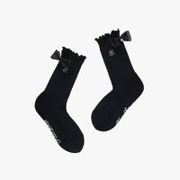 Ankle Frill Ribbon Socks (Black)