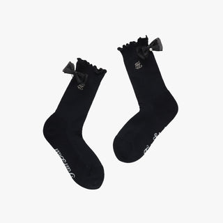 Ankle Frill Ribbon Socks (Black)