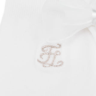 Ankle Frill Ribbon Socks (White)