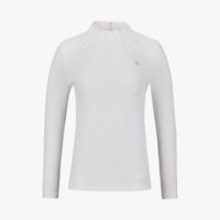 Neck Shirring T-Shirt (White)
