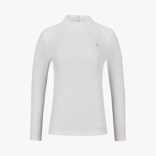 Neck Shirring T-Shirt (White)