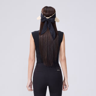 Pearl Ribbon Sleeveless T-Shirt (Black)