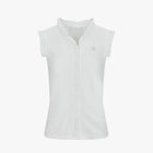 Frill V-neck sleeveless T-shirt (White)