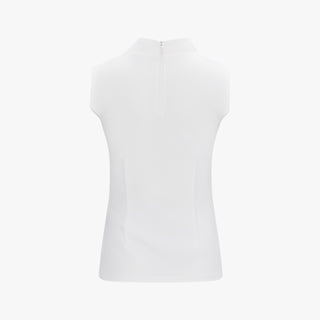 Big ribbon sleeveless T-shirt (White)