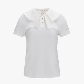 Mesh Double Collar T-Shirt (White)