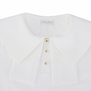 Mesh Double Collar T-Shirt (White)