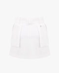 Belt Flap High Waisted Skirt - White