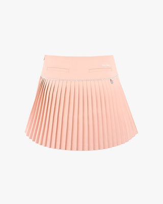 Fair Liar Signature Flare Pleated Skirt (Coral)