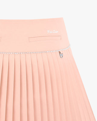 Fair Liar Signature Flare Pleated Skirt (Coral)