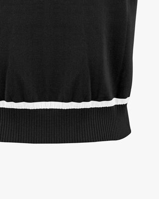 V Neck Frill Knit Vest (Black)