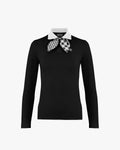 Gingham Detachable Ribbon T-shirt - Black