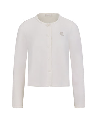 Pearl Ribbon Jacket Cardigan (White)