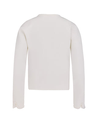 Pearl Ribbon Jacket Cardigan (White)