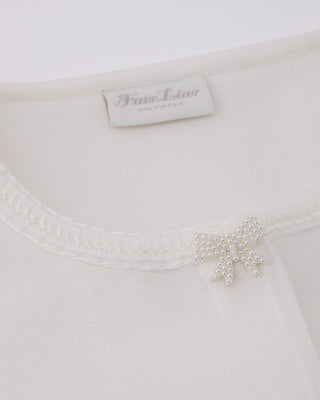 Pearl Ribbon Jacket Cardigan (White)