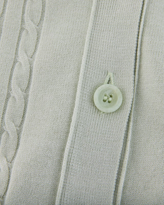 Double Color V Neck Cardigan (Green)