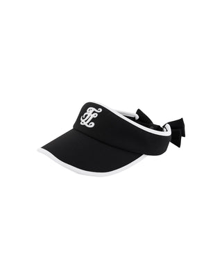 Color Contrast Combination Back Ribbon Visor (Black)