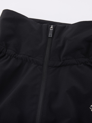 Ruffle Hem ZipUp Jumper (Black)