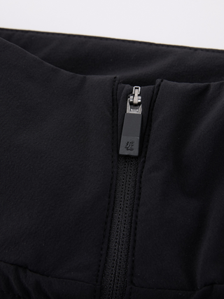 Ruffle Hem ZipUp Jumper (Black)