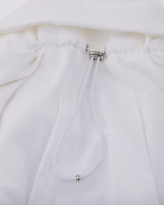 Ruffle Hem ZipUp Jumper (White)