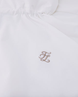 Ruffle Hem ZipUp Jumper (White)