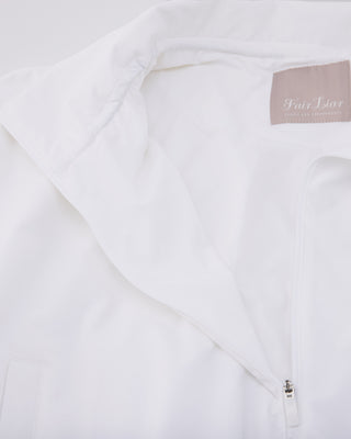 Ruffle Hem ZipUp Jumper (White)