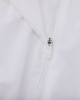 Ruffle Hem ZipUp Jumper (White)