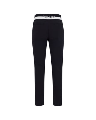 Back Band Straight Fit Pants (Black)