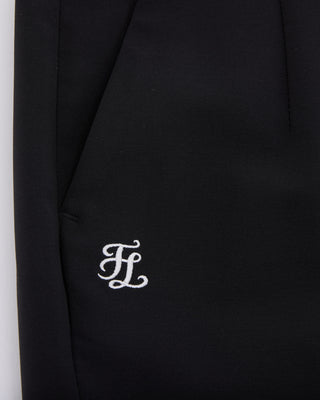 Back Band Straight Fit Pants (Black)