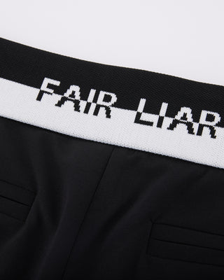 Back Band Straight Fit Pants (Black)