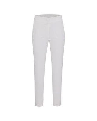 Back Band Straight Fit Pants (White)