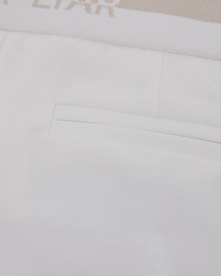 Back Band Straight Fit Pants (White)