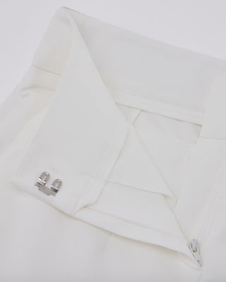 Back Band Straight Fit Pants (White)