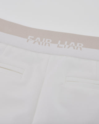 Back Band Straight Fit Pants (White)
