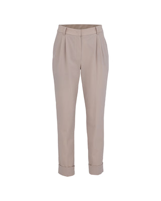 Pintuck Turn Up Pants (Beige)