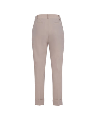 Pintuck Turn Up Pants (Beige)