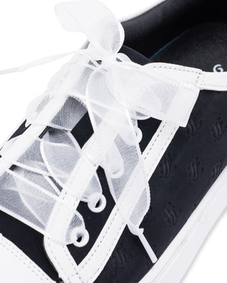 Organza Shoe Lace Logo Sneakers (Black)