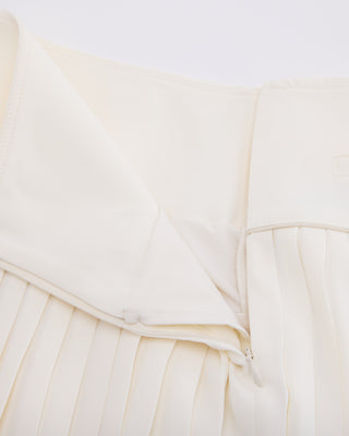 [FL Signature] Fair Liar Silk Twisted Flare Pleated Skirt (Cream)