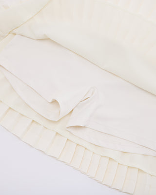 [FL Signature] Fair Liar Silk Twisted Flare Pleated Skirt (Cream)