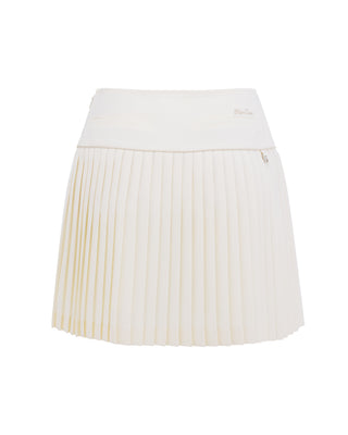 [FL Signature] Fair Liar Silk Twisted Flare Pleated Skirt (Cream)