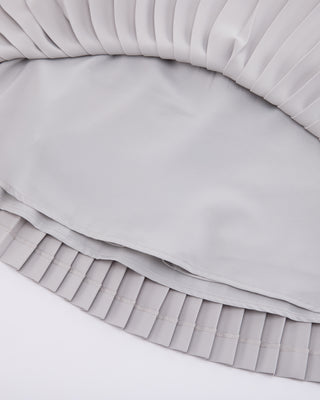 [FL Signature] Fair Liar Silk Twisted Flare Pleated Skirt (Grey)