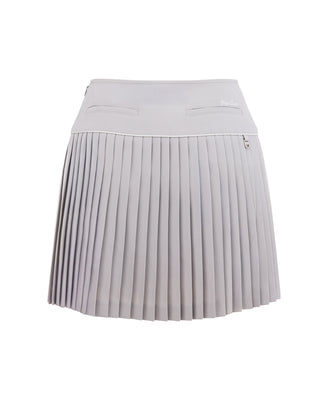 [FL Signature] Fair Liar Silk Twisted Flare Pleated Skirt (Grey)