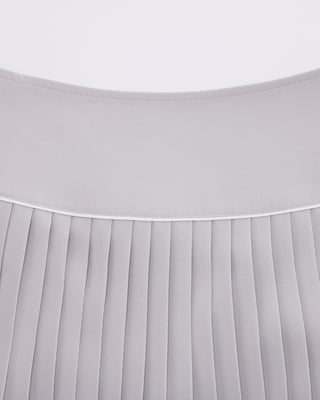 [FL Signature] Fair Liar Silk Twisted Flare Pleated Skirt (Grey)