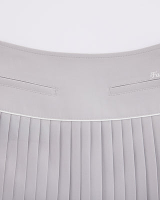 [FL Signature] Fair Liar Silk Twisted Flare Pleated Skirt (Grey)