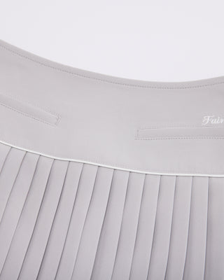 [FL Signature] Fair Liar Silk Twisted Flare Pleated Skirt (Grey)