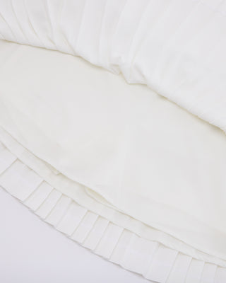 [FL Signature] Fair Liar Silk Twisted Flare Pleated Skirt (White)