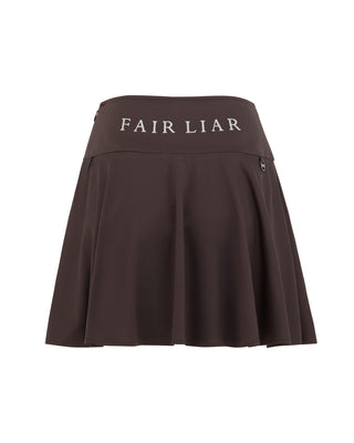 High waist jersey flared skirt (Brown)