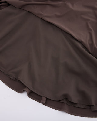 High waist jersey flared skirt (Brown)