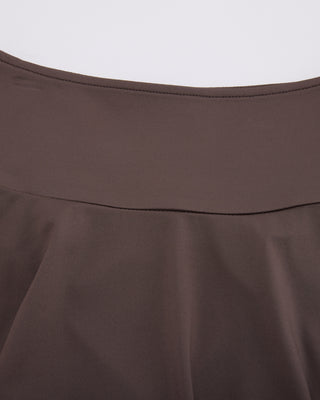 High waist jersey flared skirt (Brown)
