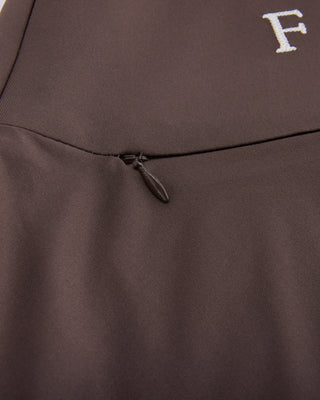 High waist jersey flared skirt (Brown)